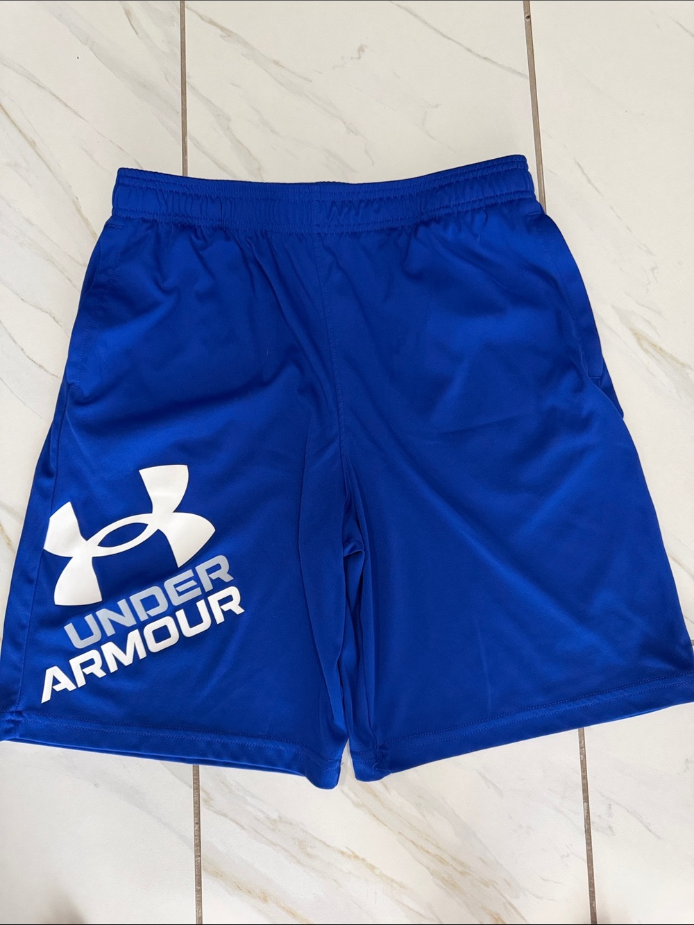 Under Armour Men’s Athletic Shorts in Blue with White Logo